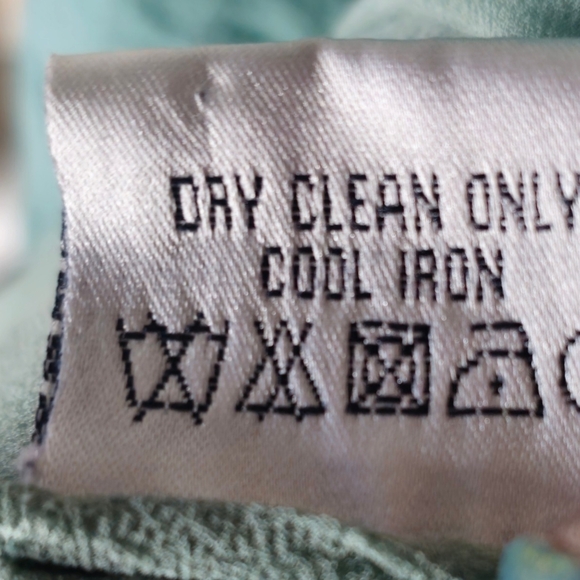 Bolongaro Trevor 100% Silk Sheer Sage Green Lolita Dress size Small - Picture 3 of 10